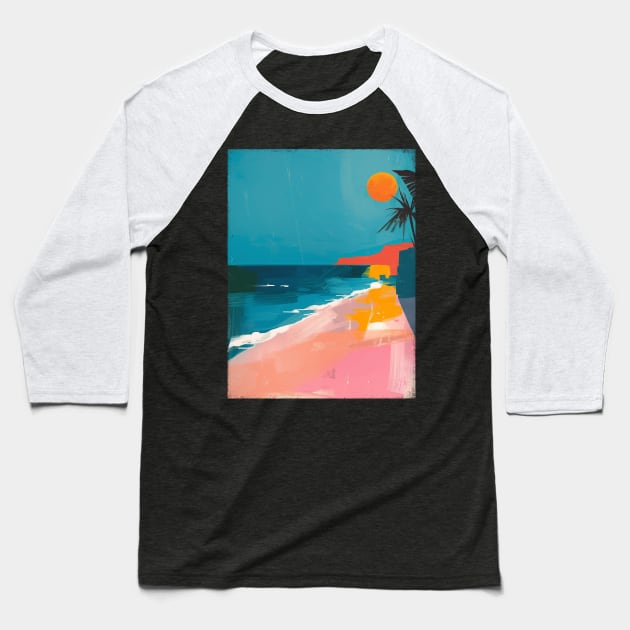 peach fuzz beach summer time serenity Baseball T-Shirt by bulografik